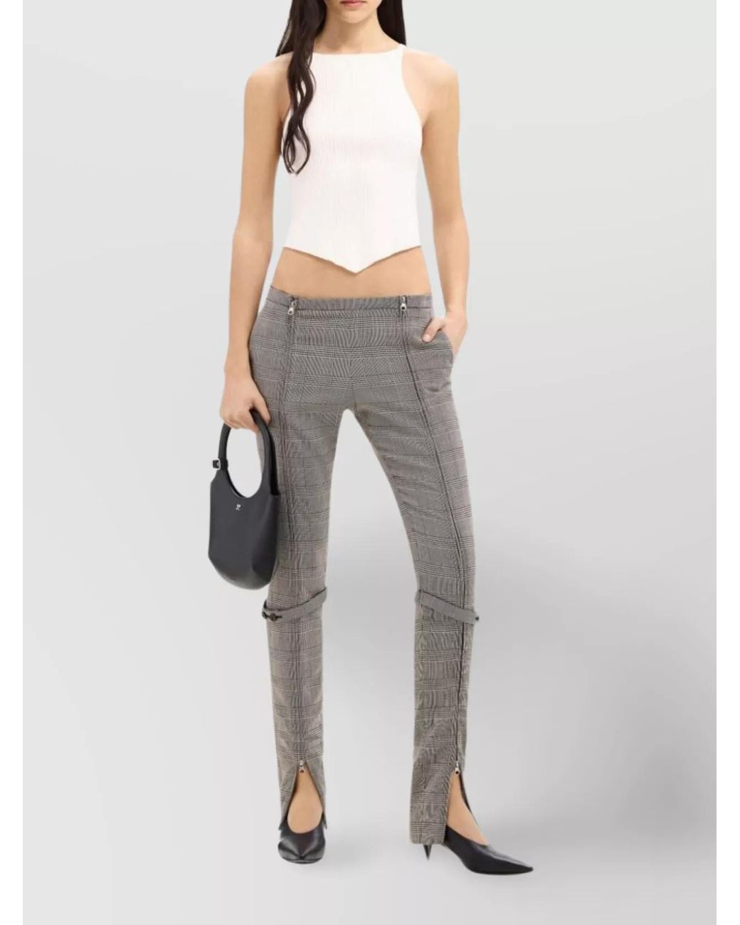 Courreges White Ribbed Asymmetric Sleeveless Top