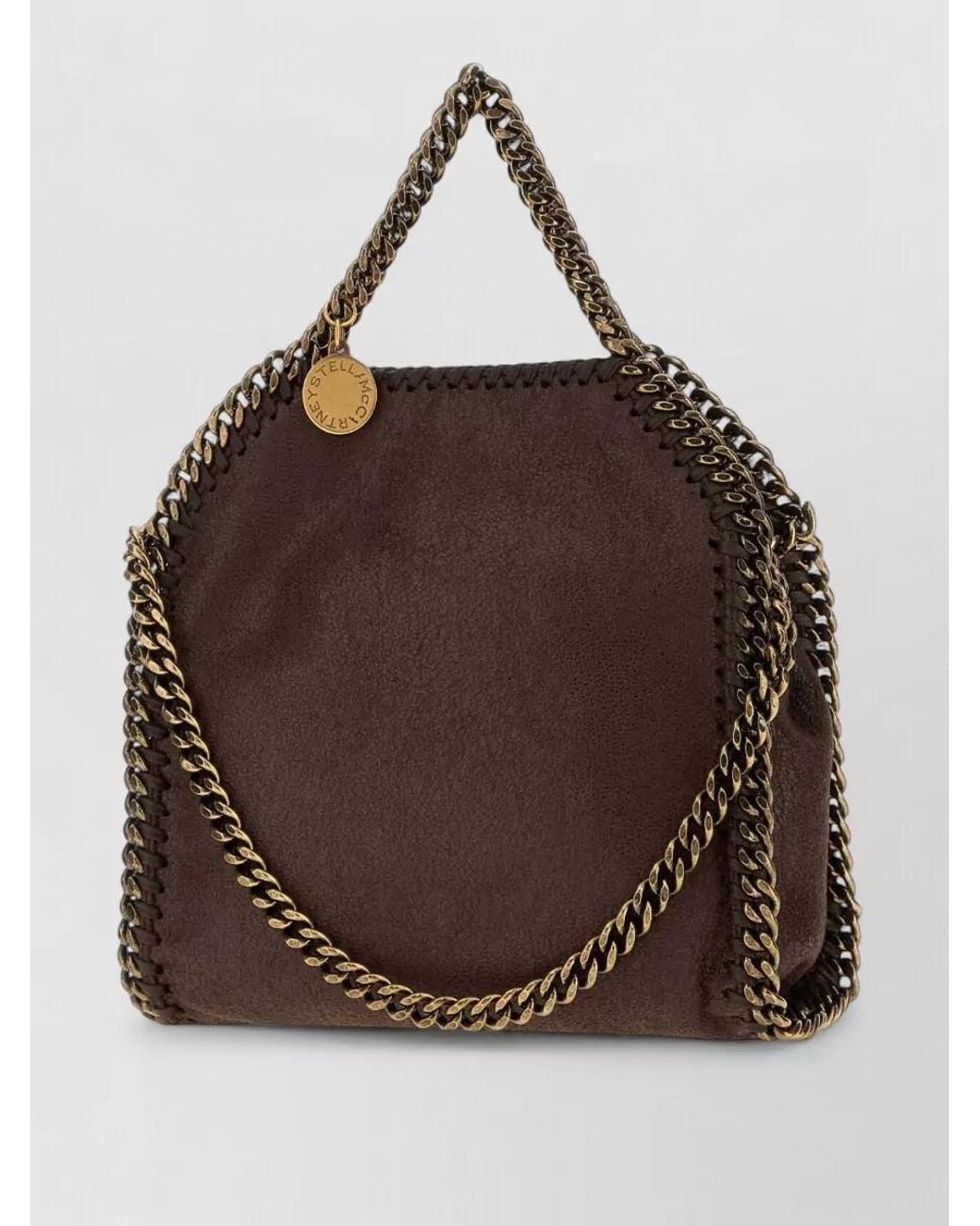 Stella McCartney Brown Falabella Tiny Suede Clutch Bag