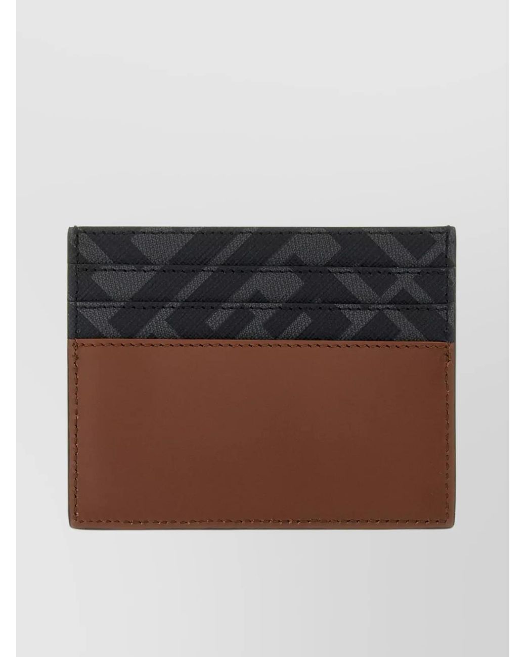 Fendi Black Leather And Canvas Card Holder for men