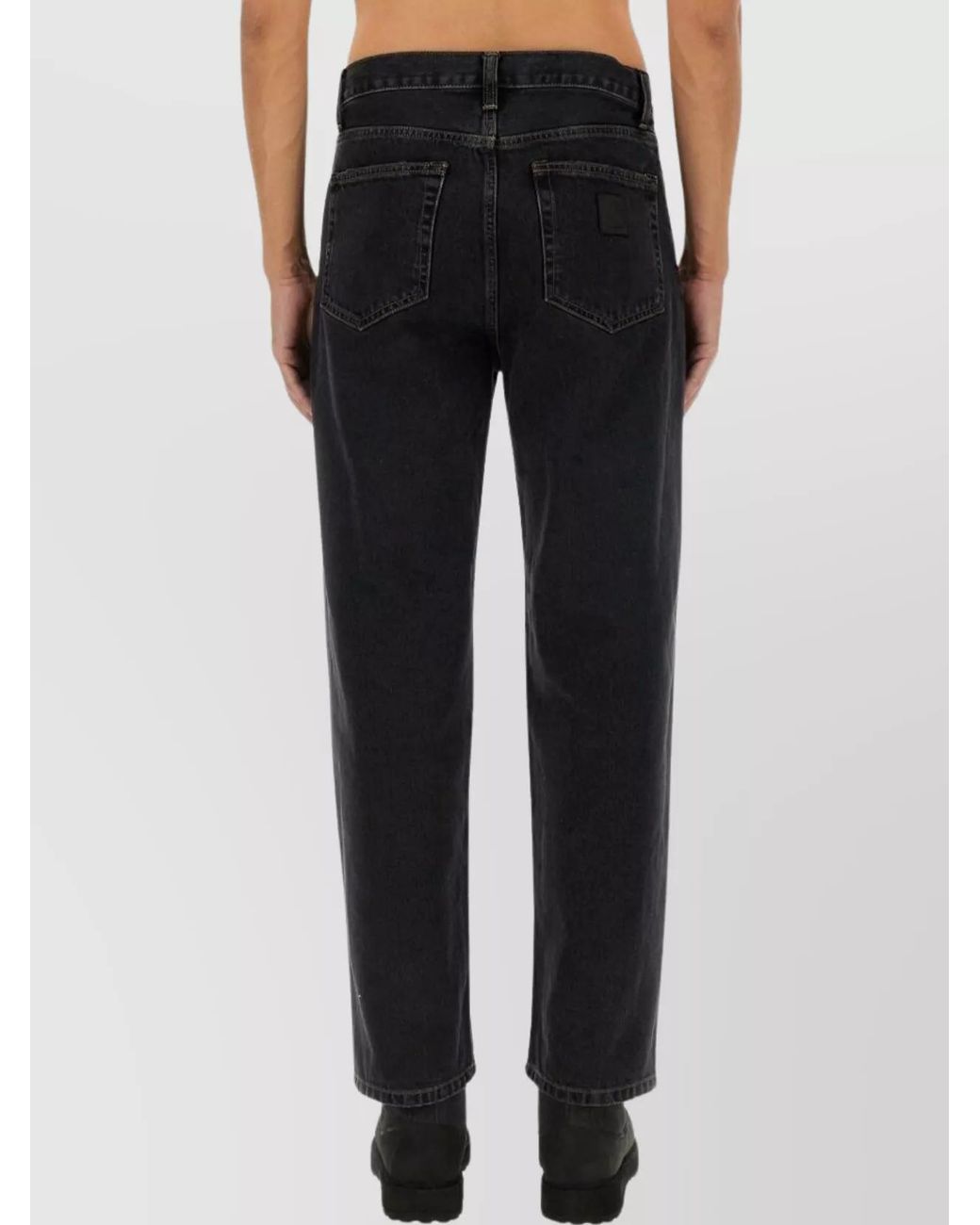 Carhartt Black Denim Regular-Fit Tapered Jeans for men