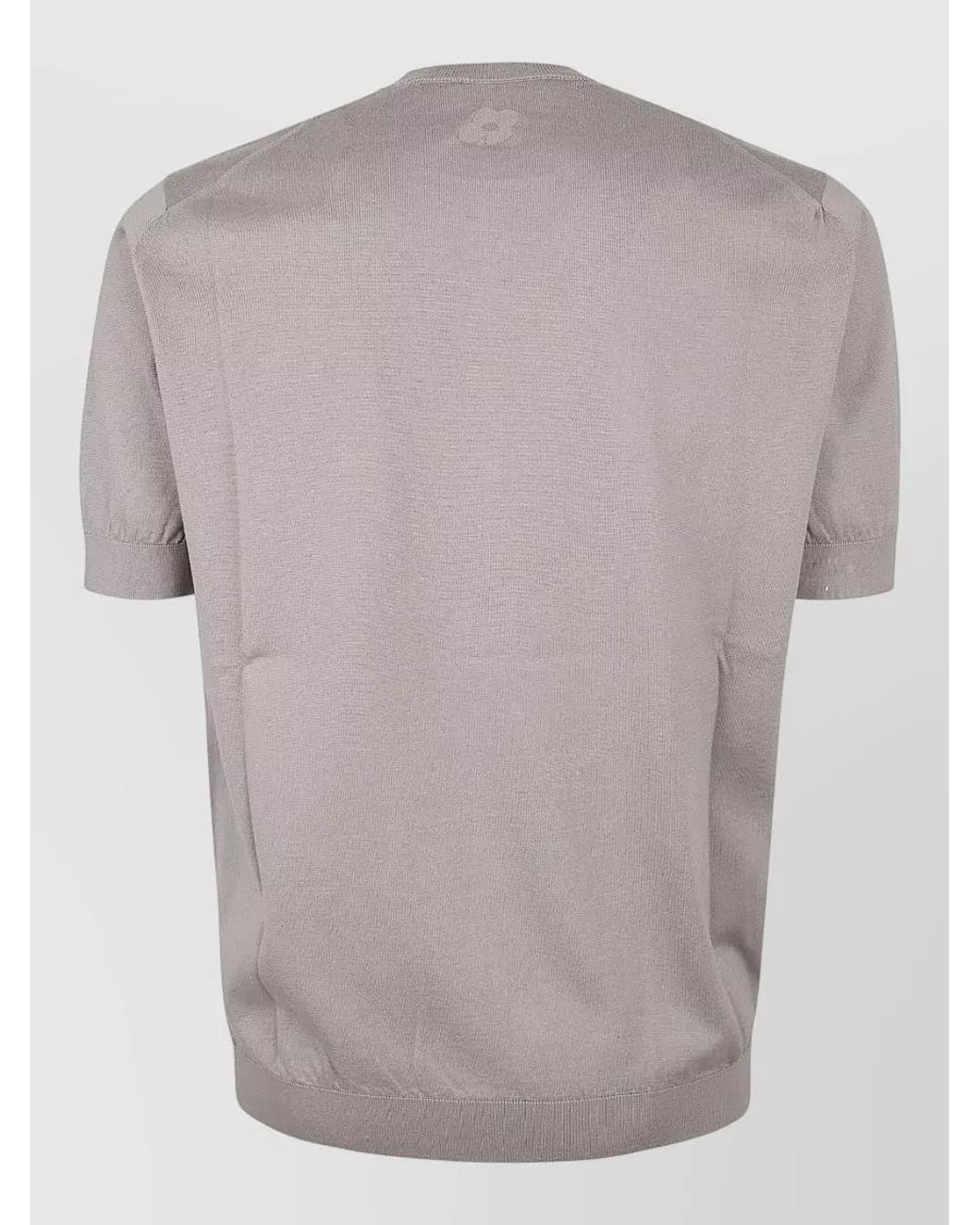 Lardini Gray Fine-Knit Cotton Crew-Neck Short-Sleeve Jumper for men