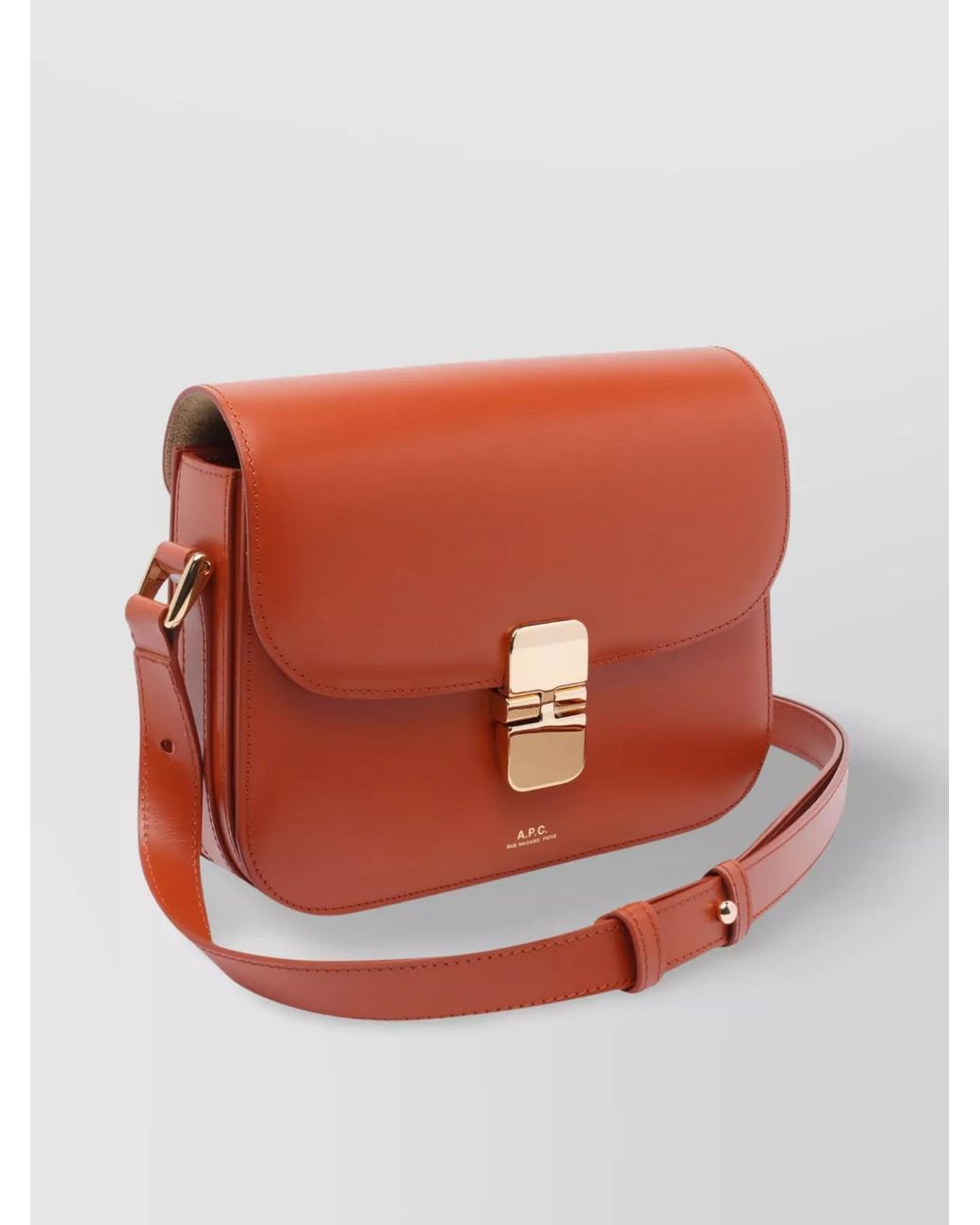 A.P.C. Orange Rectangular Shape Shoulder Bag With Adaptable Strap
