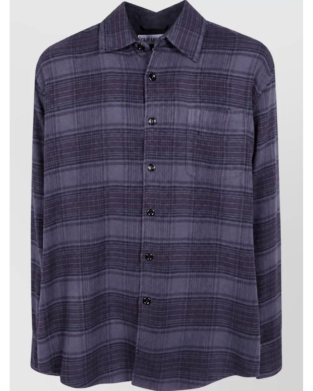 Our Legacy Blue Shirt Faded Nocturne Check "Above" for men