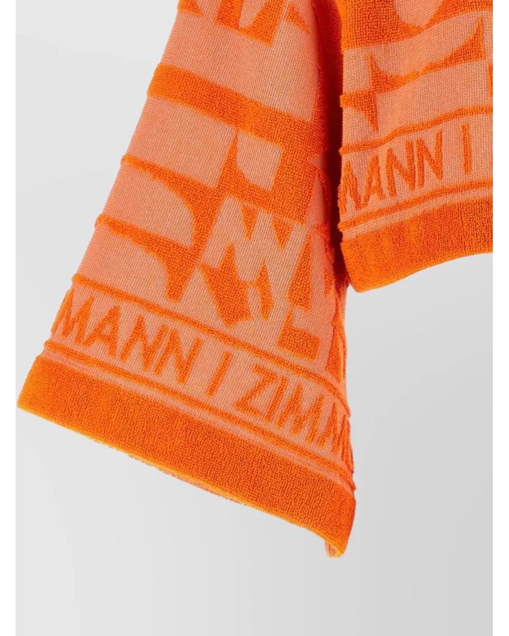 Zimmermann Orange Cropped Jacquard Terry Hooded Top