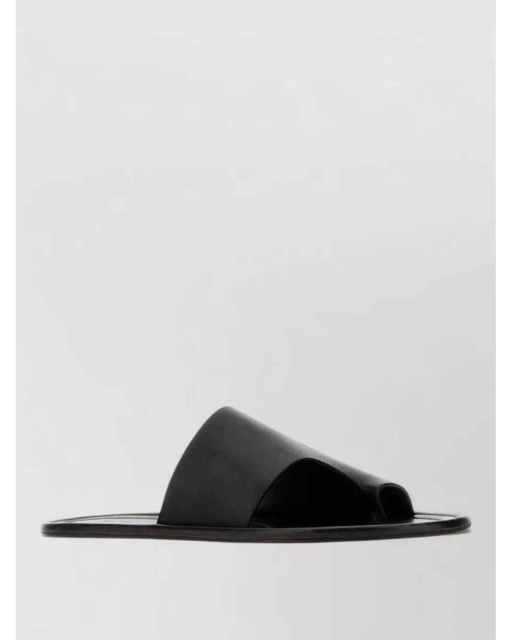 The Row Black Leather Thong Slippers
