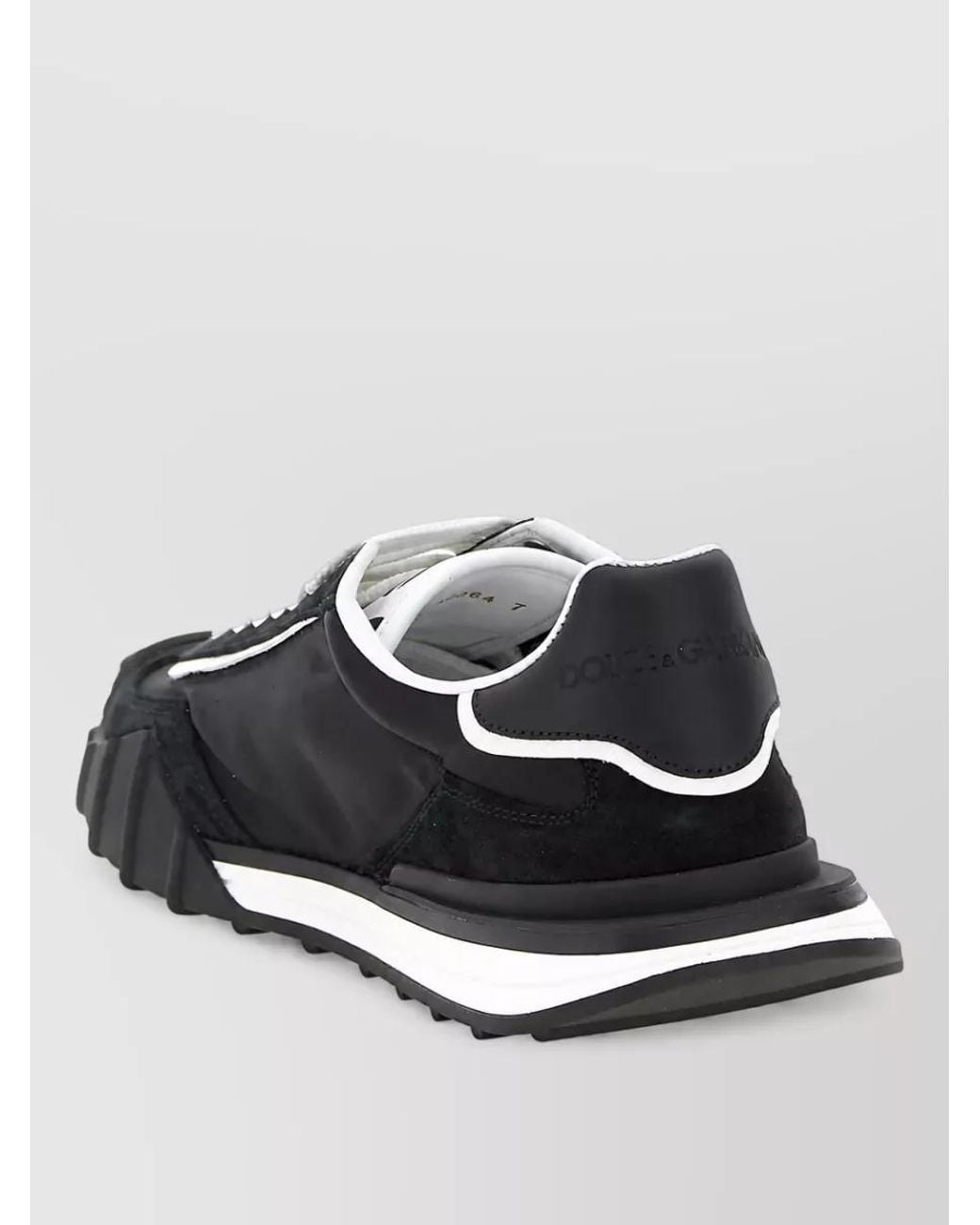 Dolce & Gabbana Black Leather Low-Top Sneakers for men