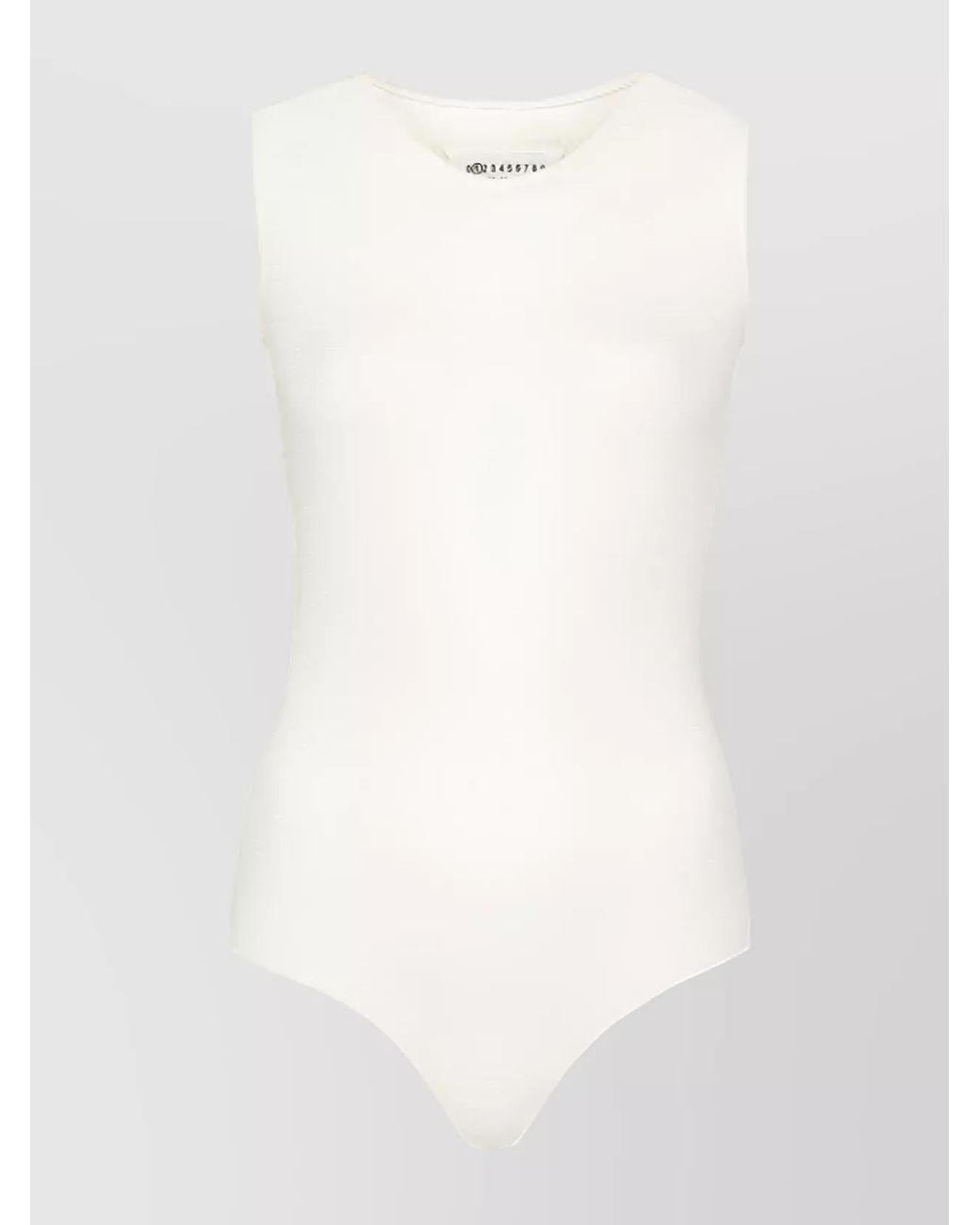 Maison Margiela White Sleeveless Round Neck Bodysuit