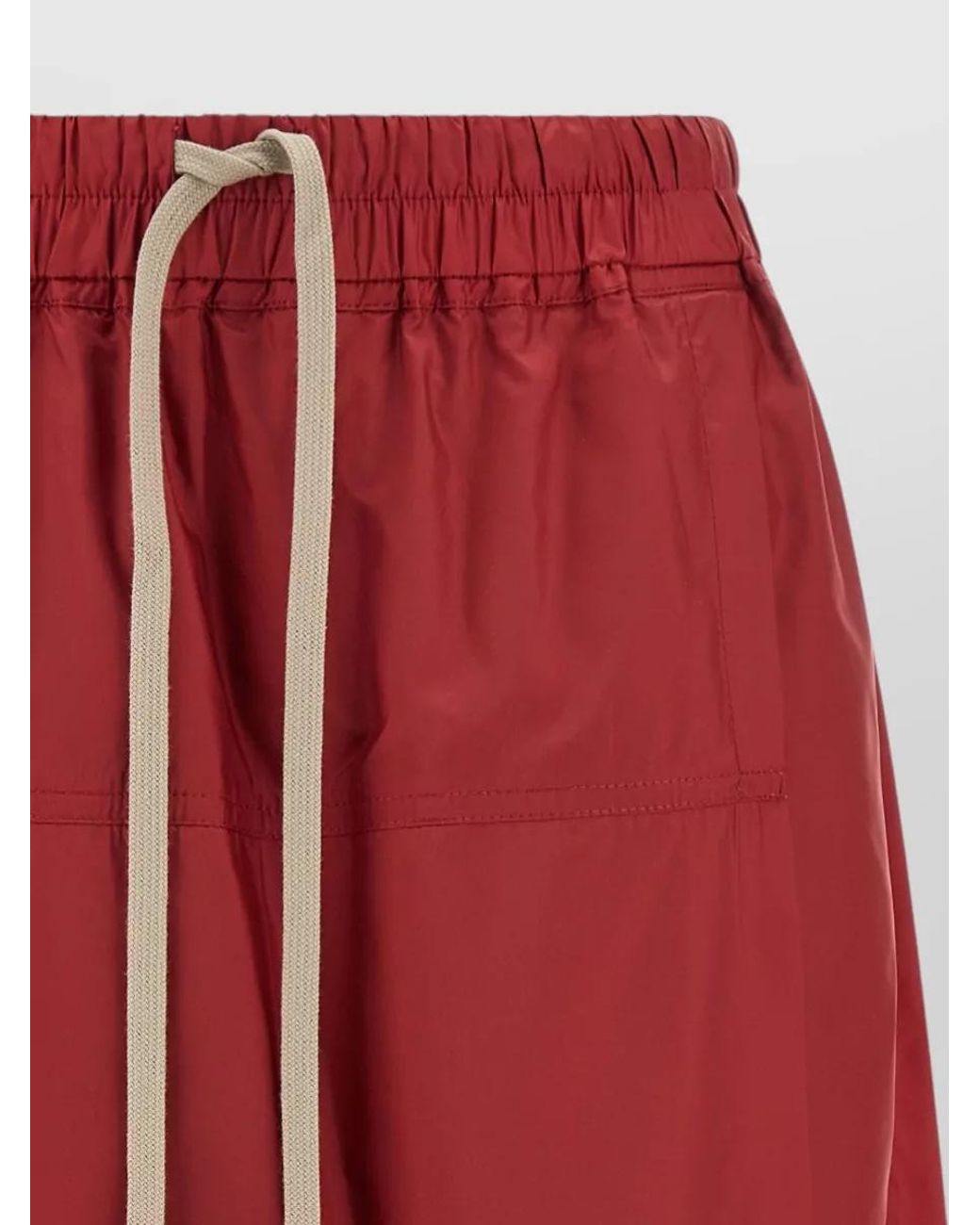 Rick Owens Red Polyester Knee-Length Shorts
