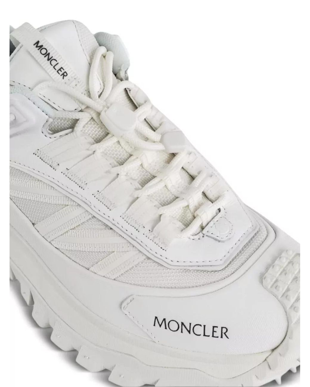 Moncler White Leather Low-Top Sneakers