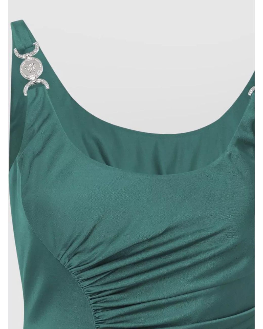 Versace Green Draped Knee-Length Dress