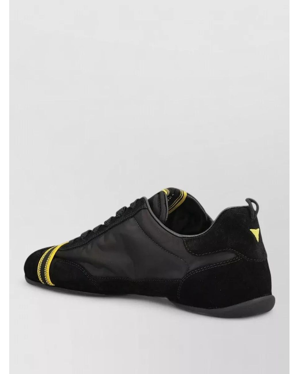 Fendi Black Leather Lace-Up Sneakers for men