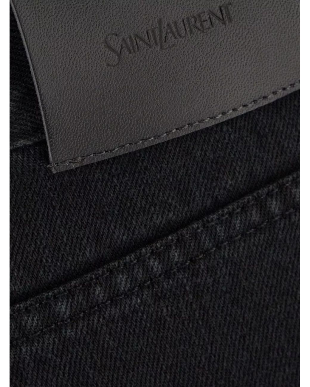 Saint Laurent Black Denim Straight-Leg Trousers for men