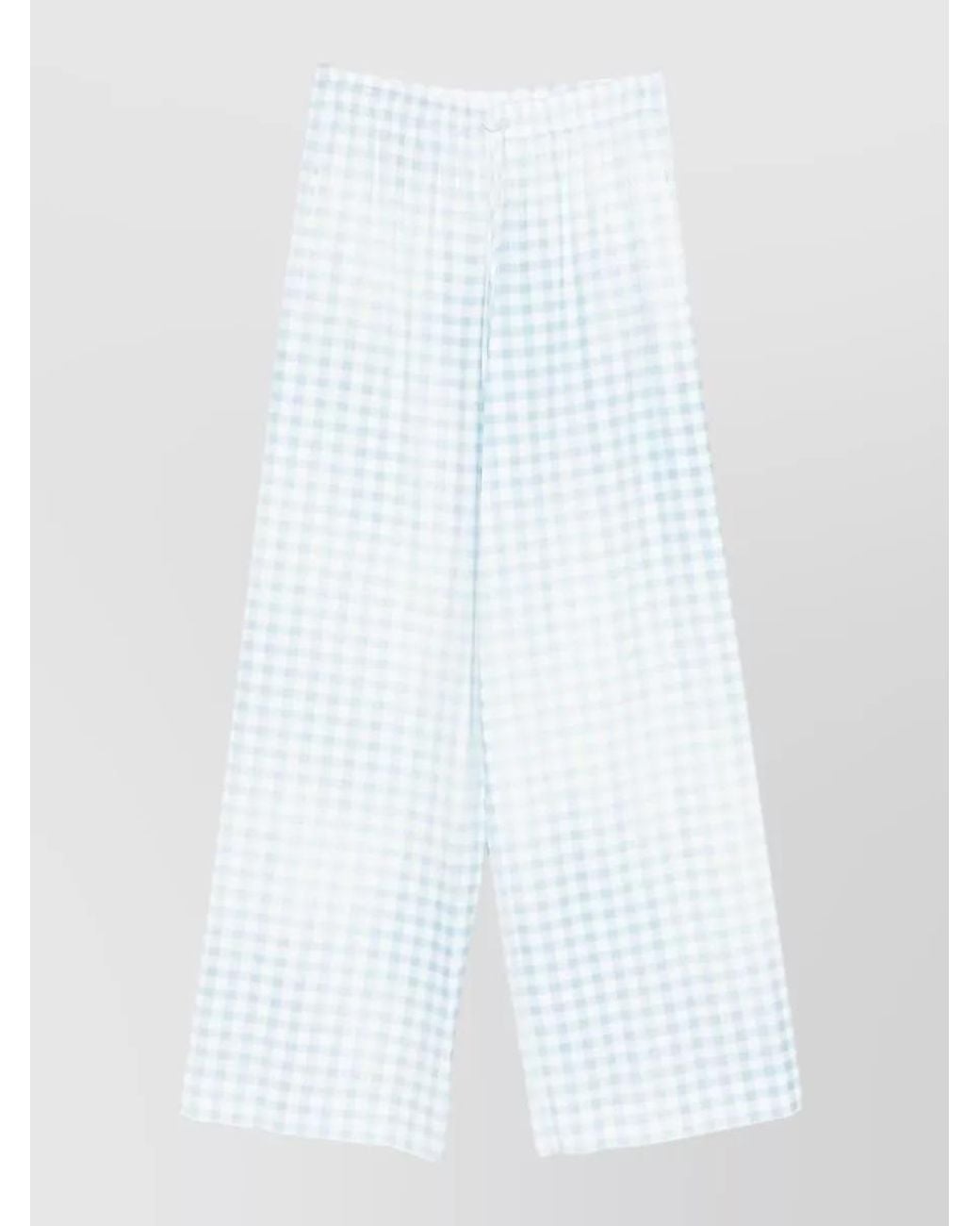 Ermanno Scervino White Printed Wide-Leg Trousers