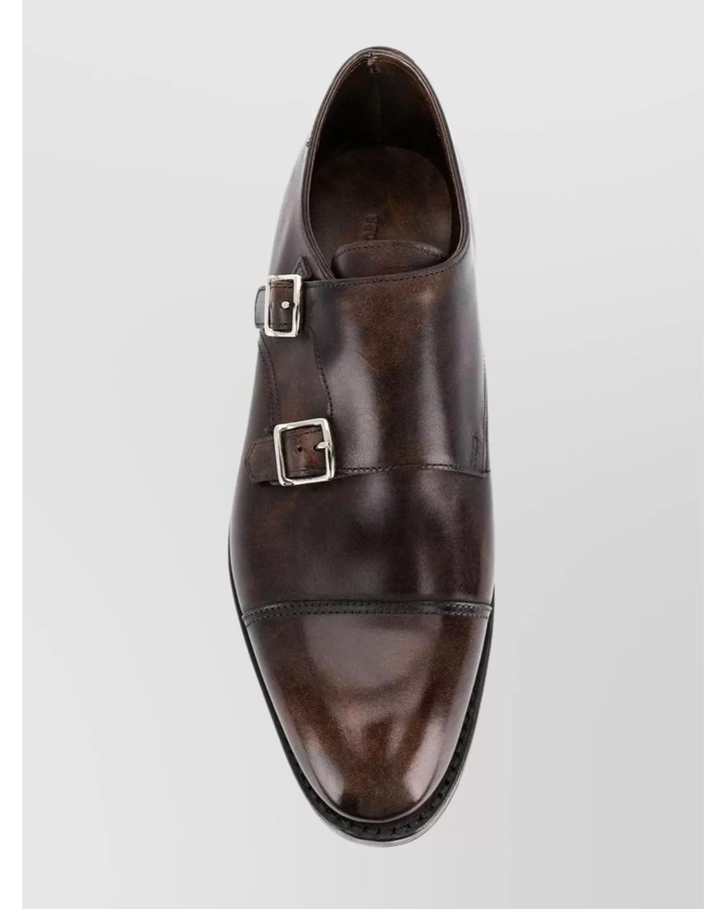 John Lobb Brown Leather Monk Loafers for men
