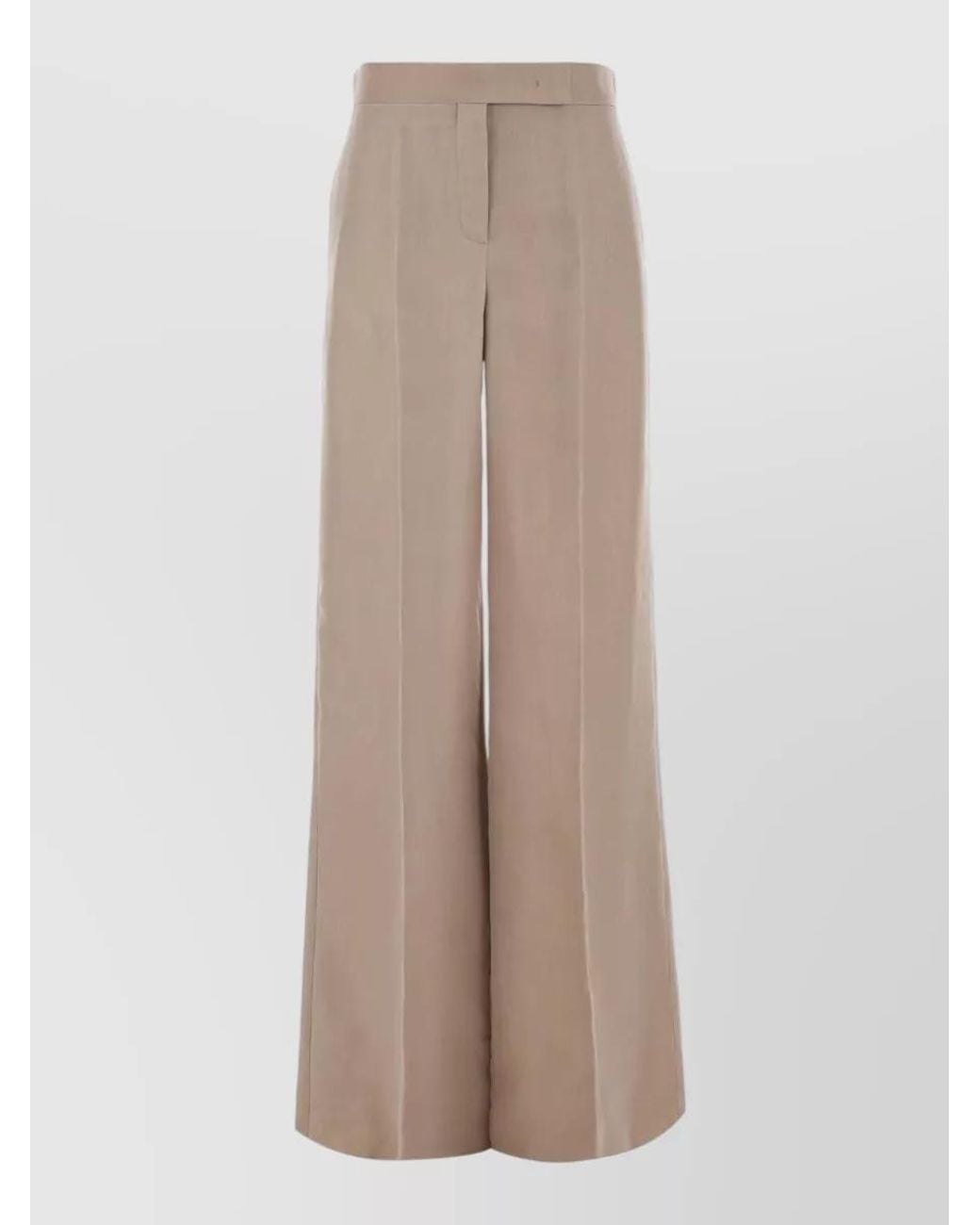 Max Mara Natural Silk High-Rise Wide-Leg Trousers