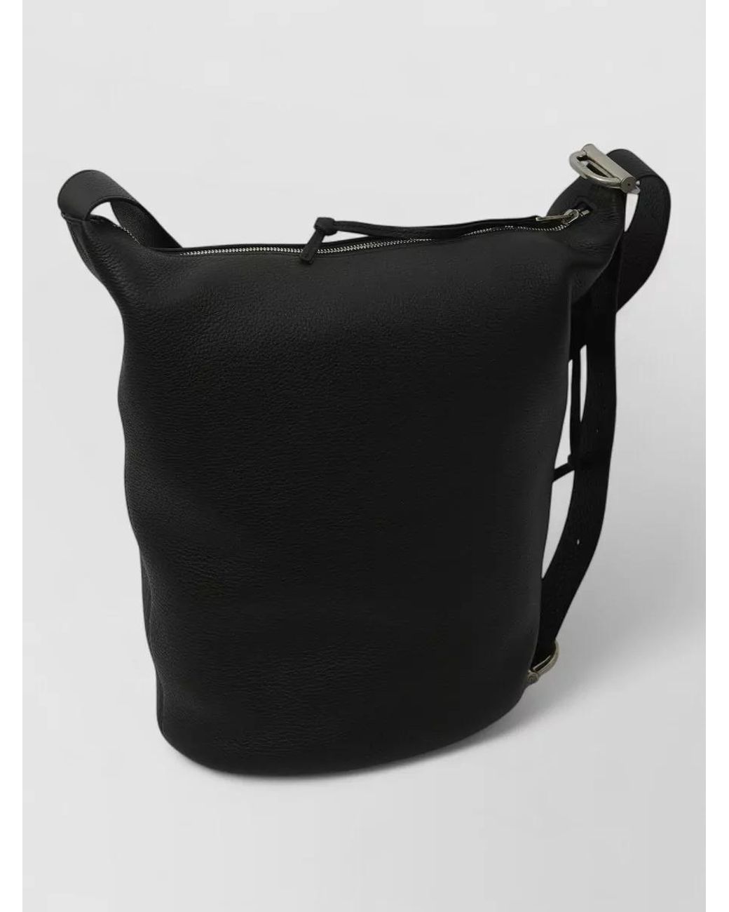 Loewe Black Leather Medium Bucket Crossbody Bag for men
