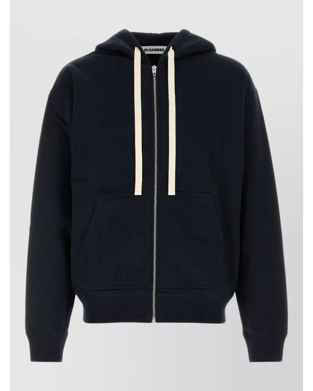 Jil Sander Blue Cotton Hooded Jacket for men