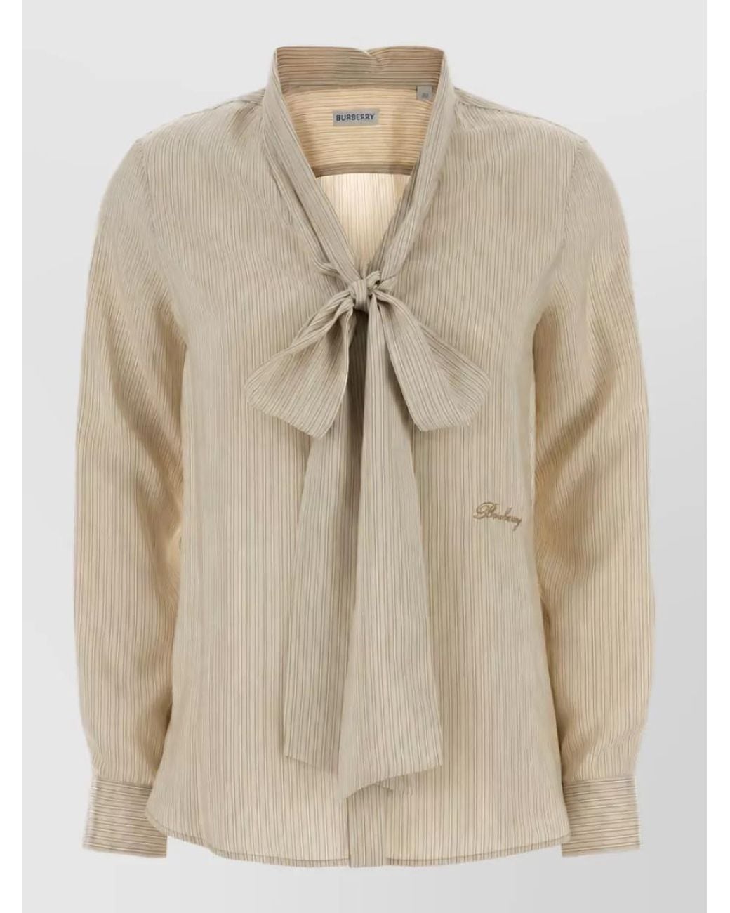 Burberry Natural Embroidered Silk Shirt