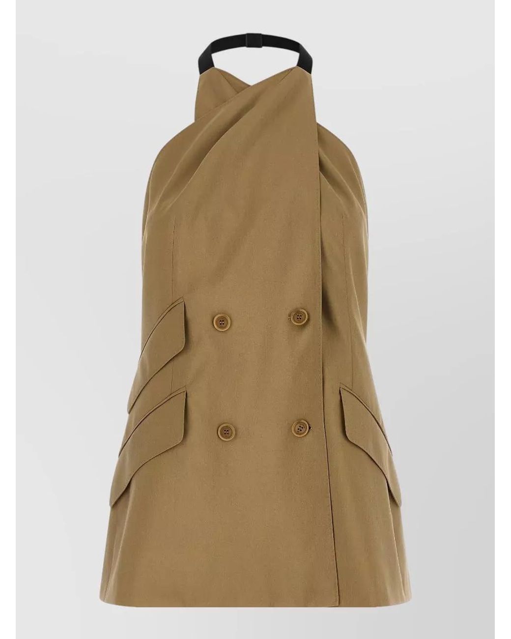 Max Mara Natural Silk Blend Sleeveless Double-Breasted Jacket