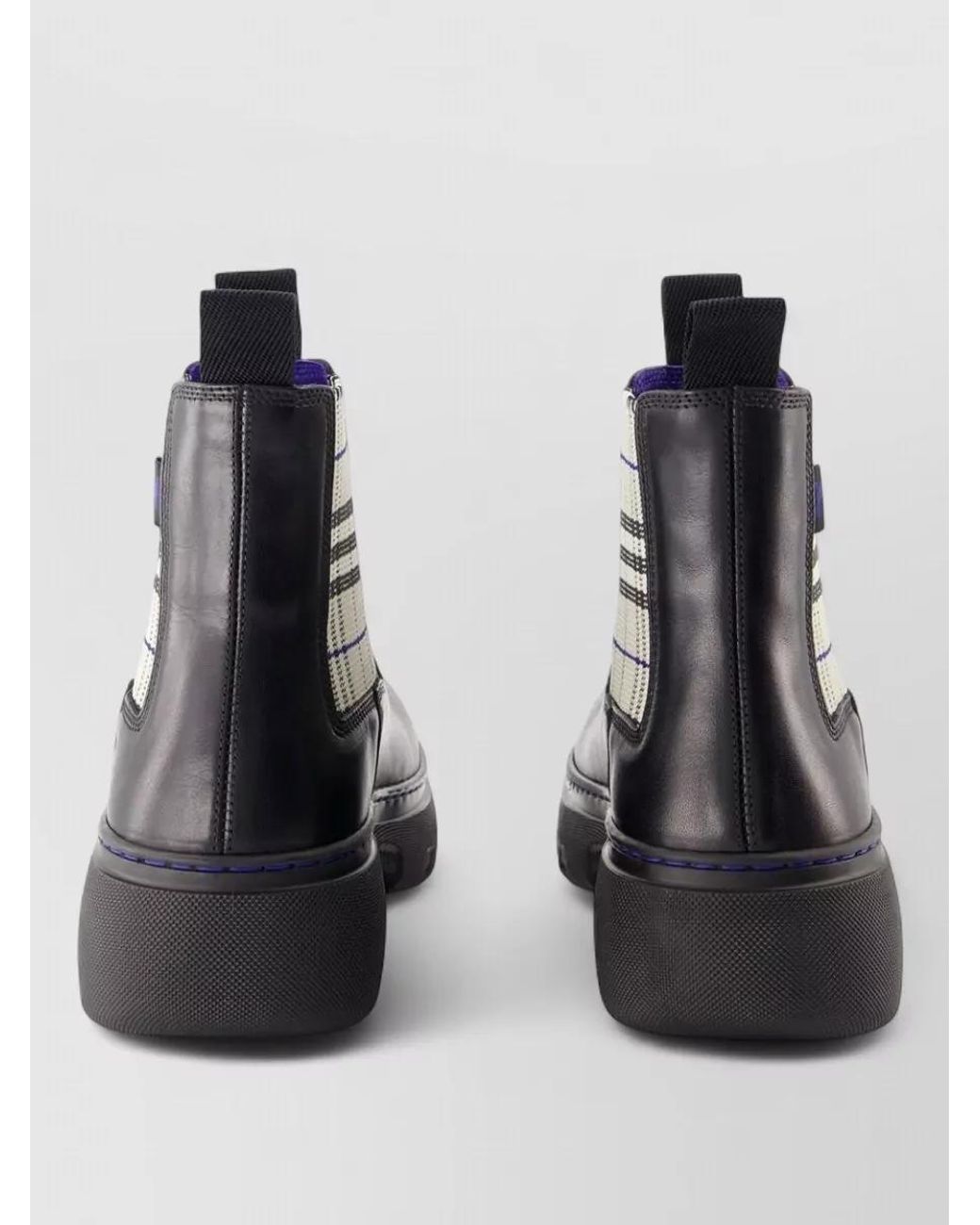 Burberry Black Leather Textured Chelsea Ankle Boots