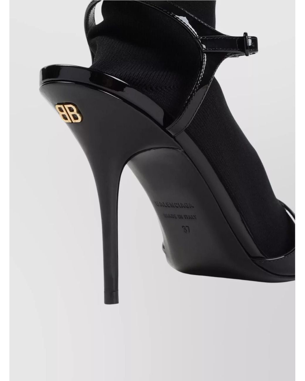 Balenciaga Black Leather Sock Sandals