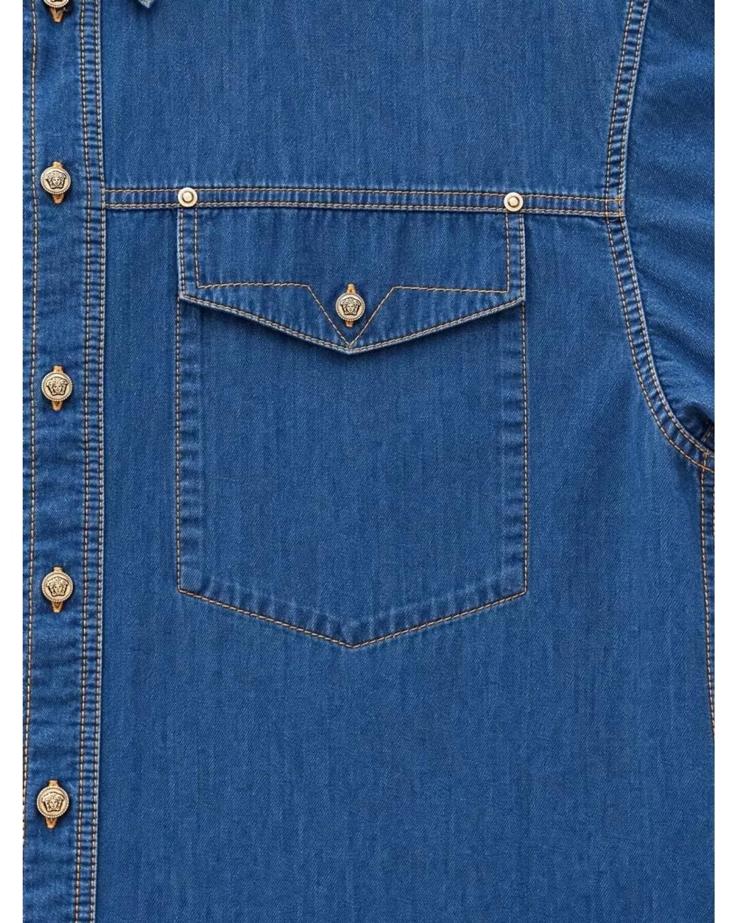 Versace Blue Denim Shirt for men