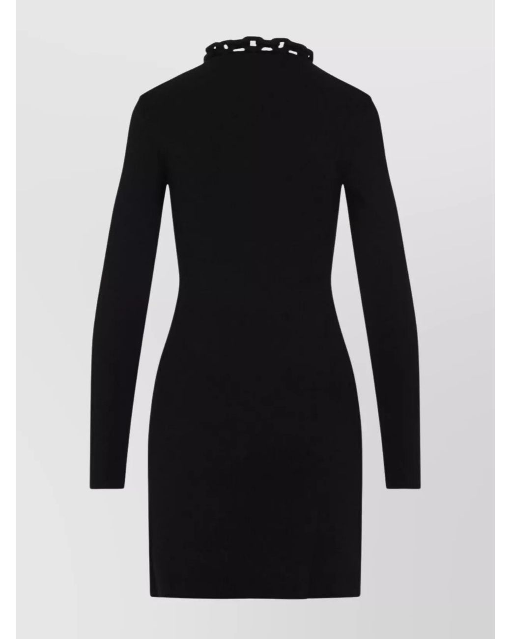 Rabanne Black Silk Slim-Fit Long-Sleeve Mini Dress