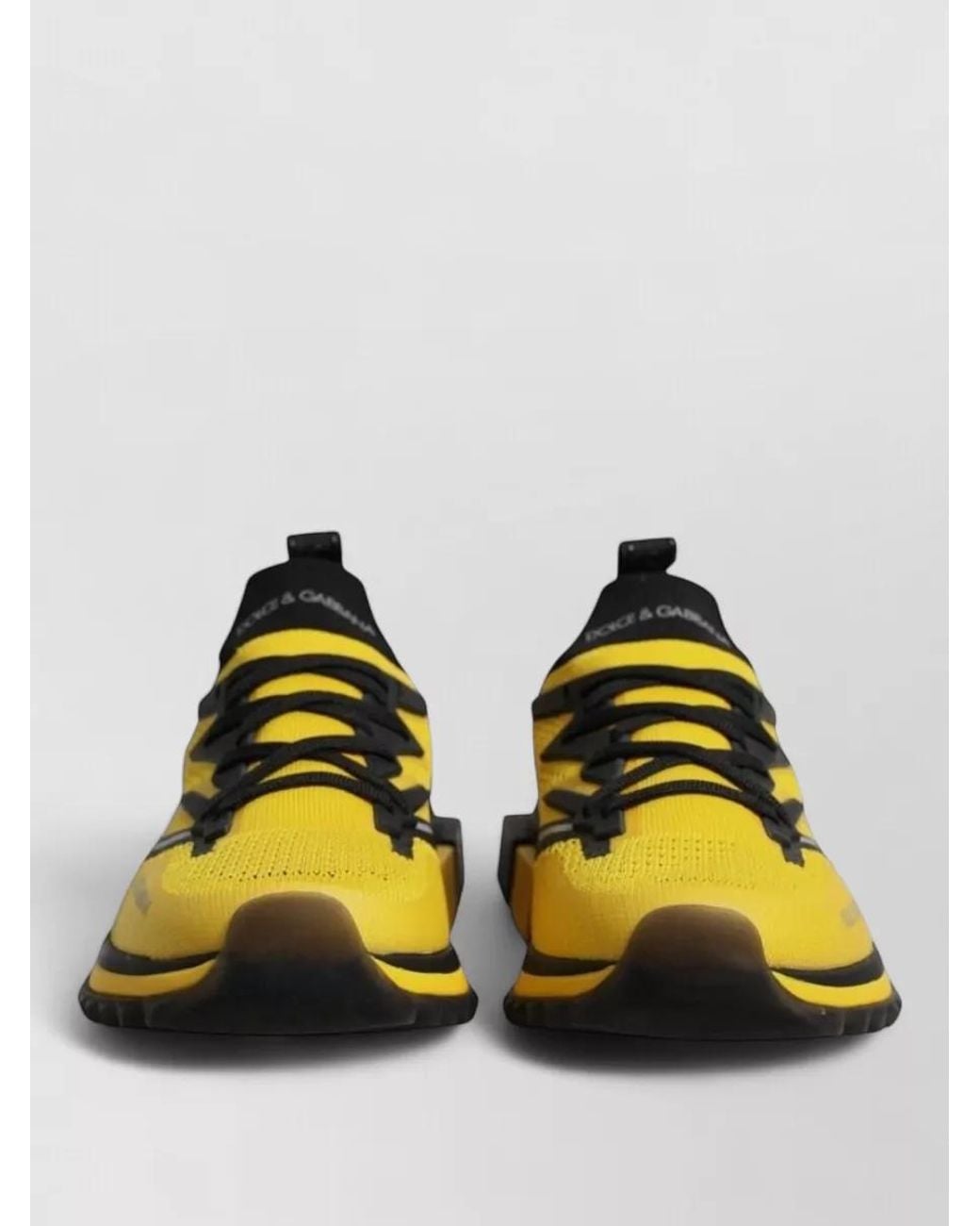 Dolce & Gabbana Yellow Stretch Low-Top Sneakers for men