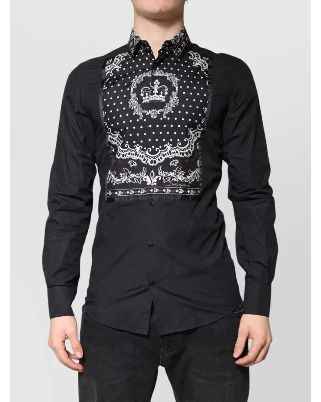 Dolce & Gabbana Black Silk Formal Shirt for men