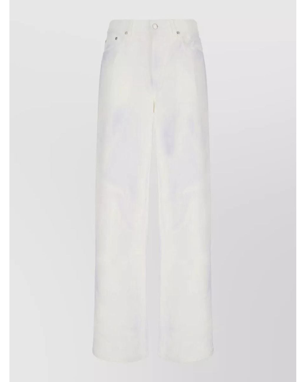 Stella McCartney White Two-Tone Denim Straight-Leg Jeans