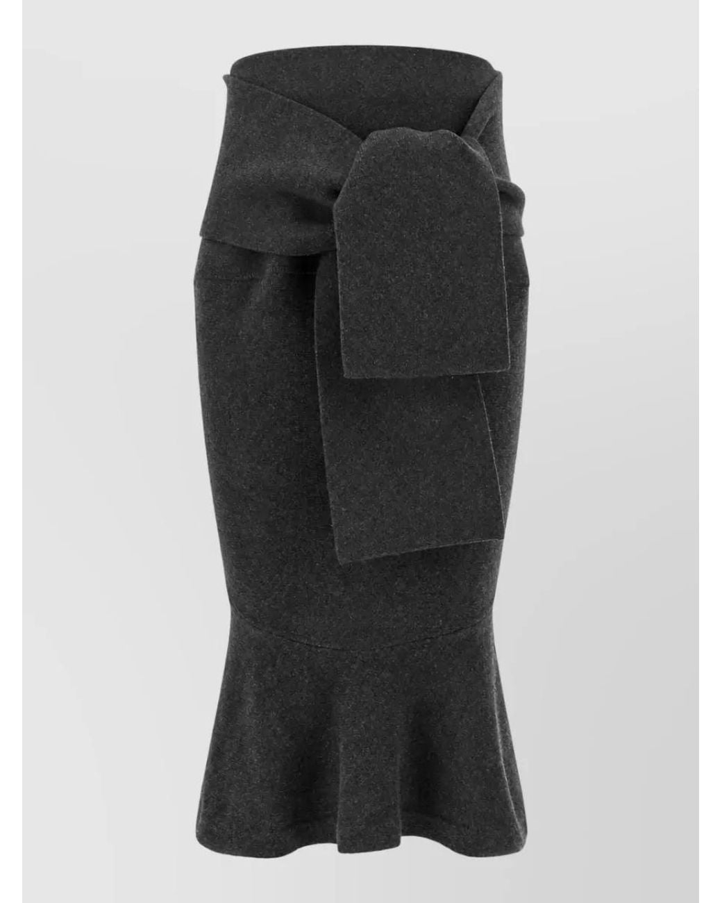 Jacquemus Black Cashmere-Blend High-Rise Midi Knit Skirt