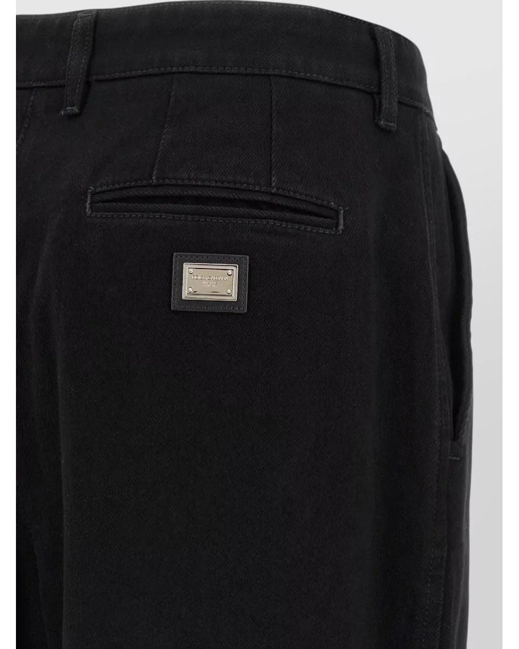 Dolce & Gabbana Black Cotton Wide-Leg Jeans