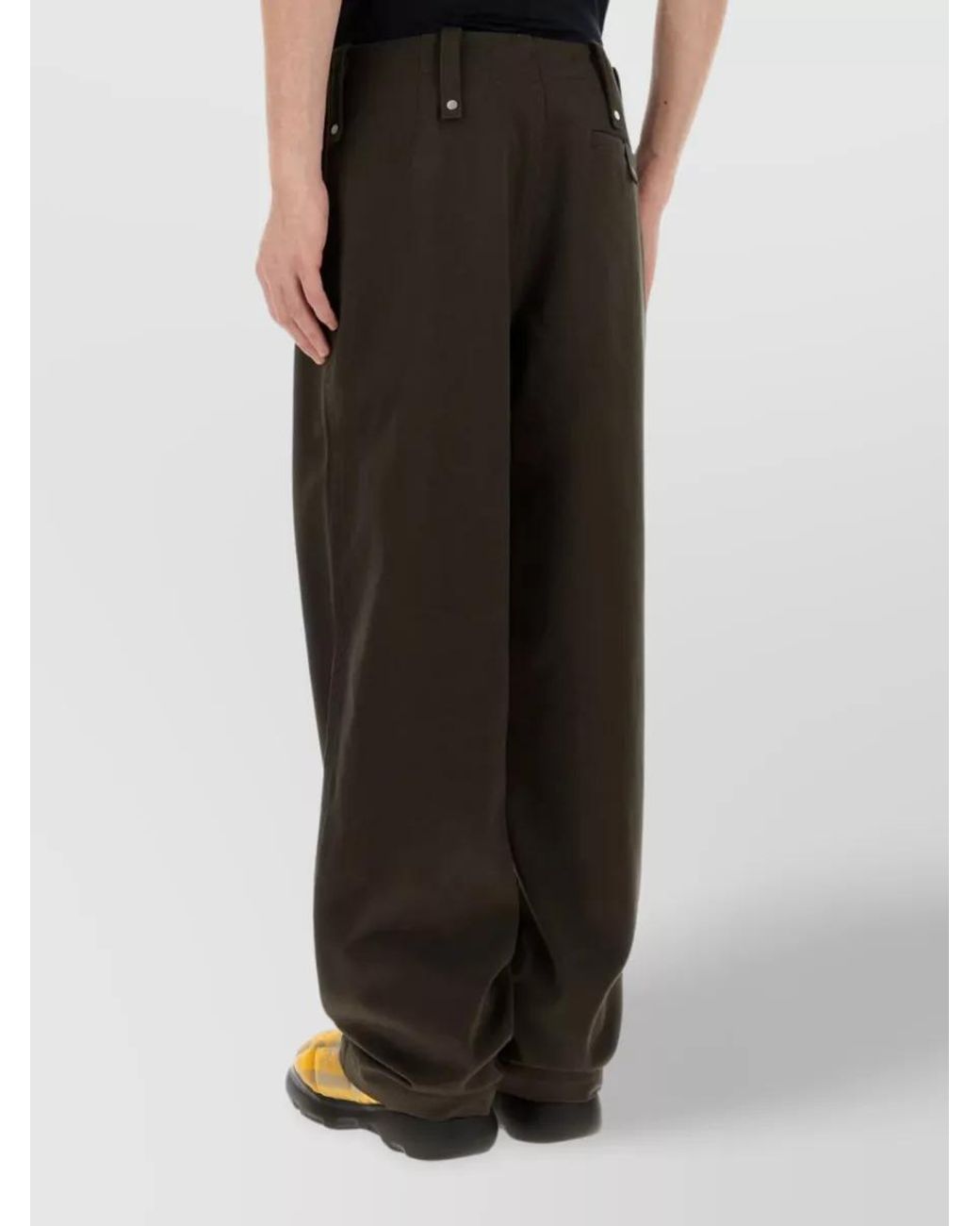 Burberry Black Cotton Wide-Leg Trousers for men