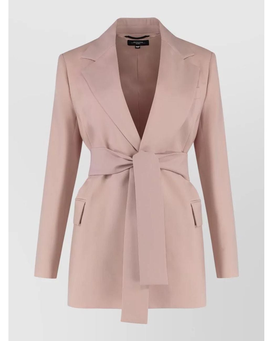 Weekend by Maxmara Pink Virgin Wool Belted Blazer
