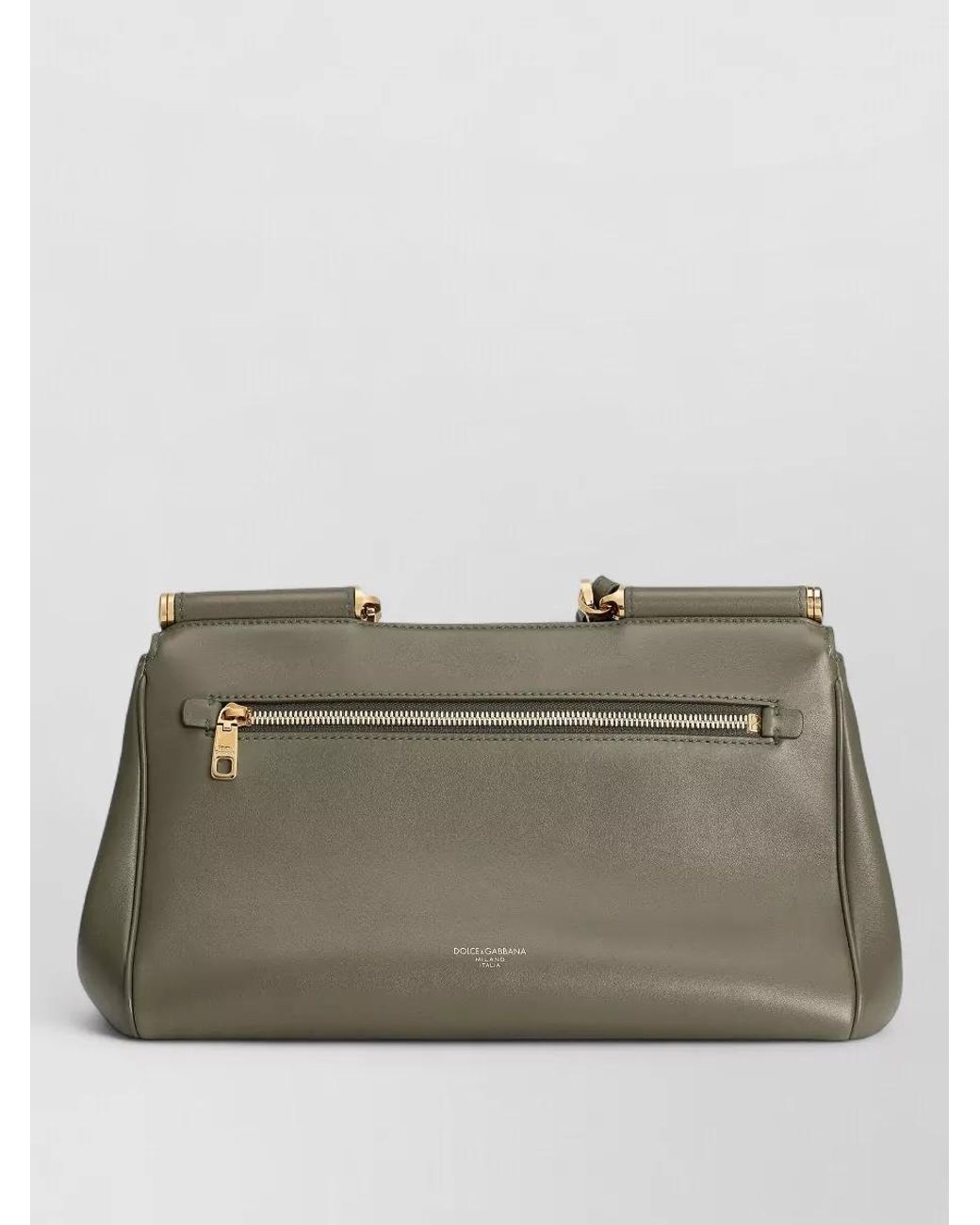 Dolce & Gabbana Natural My Sicily Medium Leather Clutch Bag