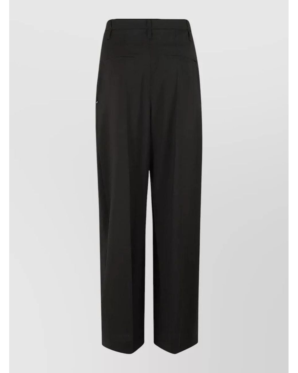 Max Mara Black Virgin Wool High-Rise Wide-Leg Suit Trousers