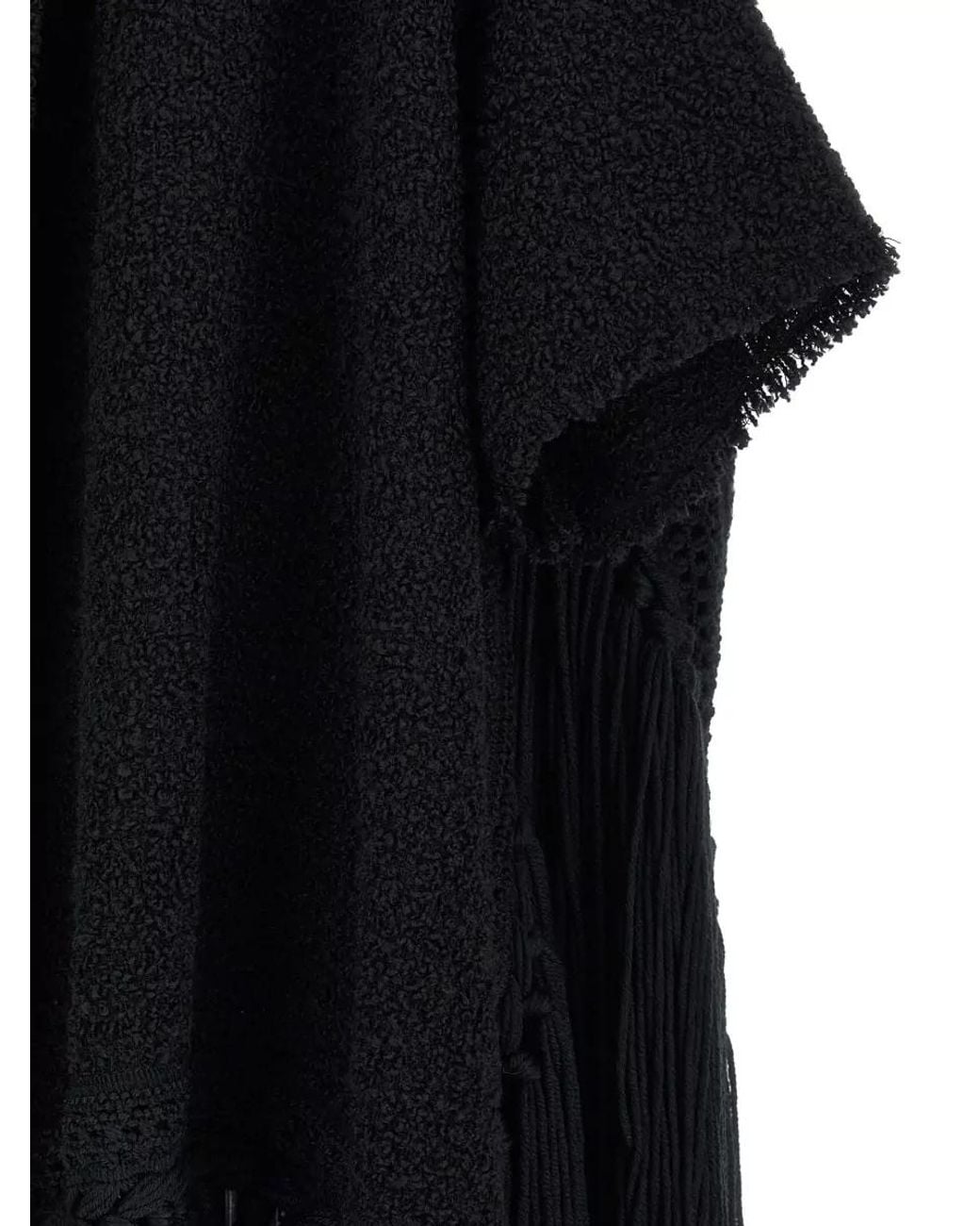 Dolce & Gabbana Black Bouclé Oversized Cape