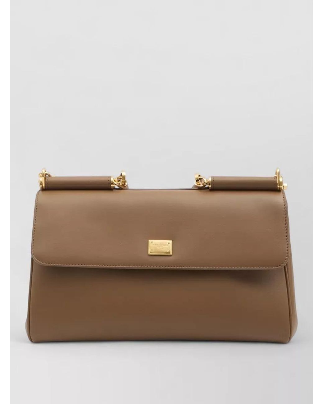 Dolce & Gabbana Brown My Sicily Medium Leather Tote Bag
