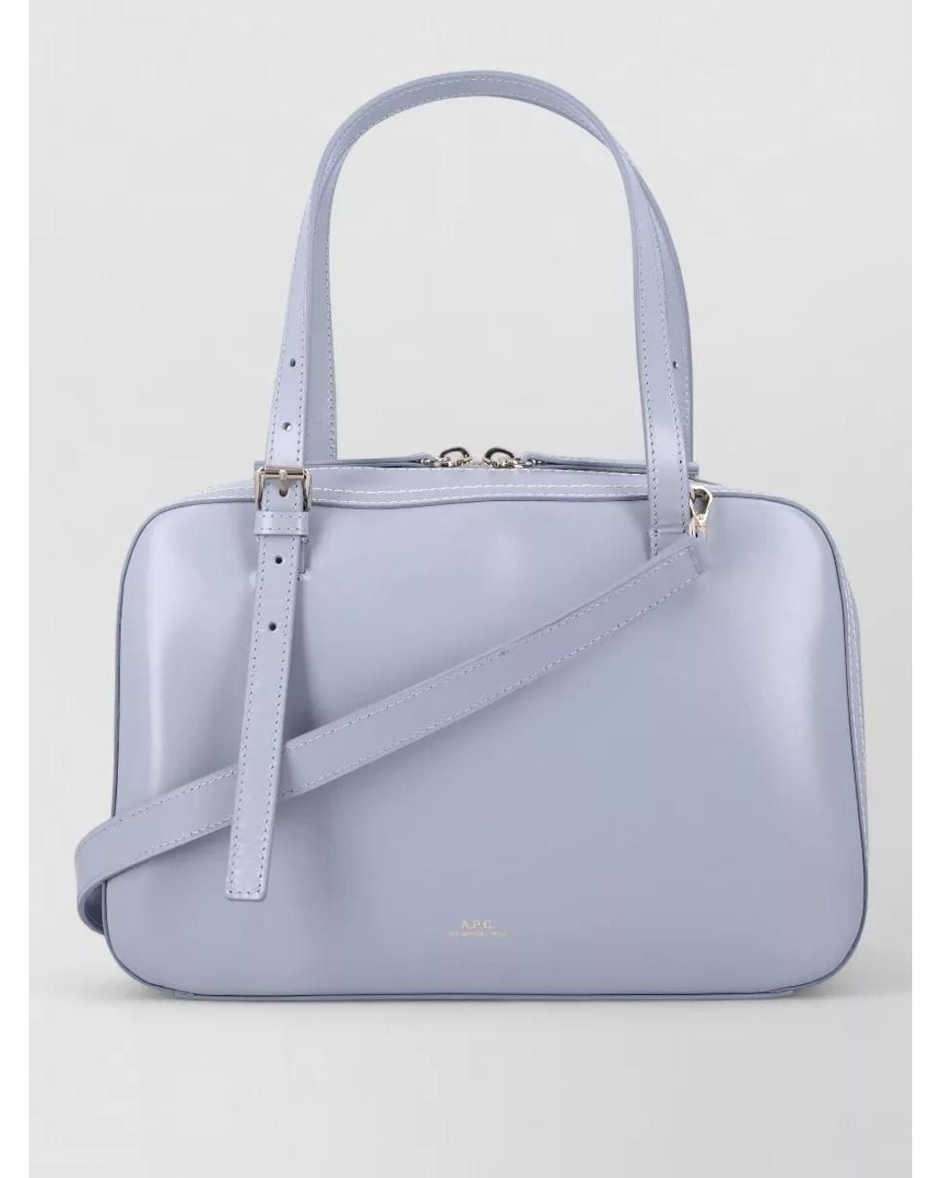 A.P.C. Blue Virginie Leather Shoulder Bag