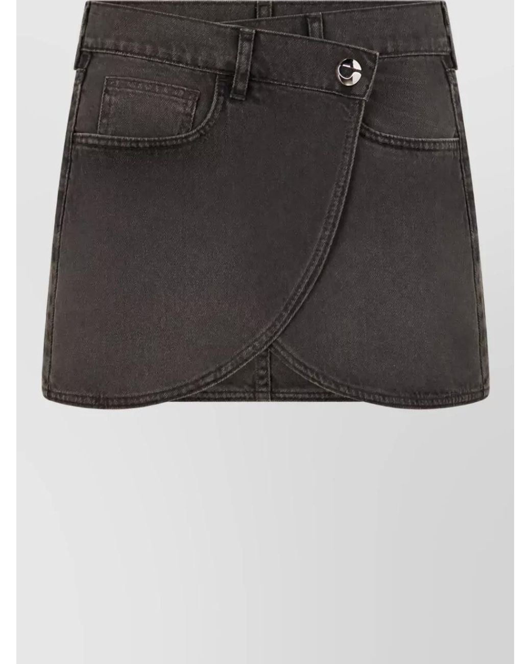 Coperni Black Denim Wrap Mini Skirt