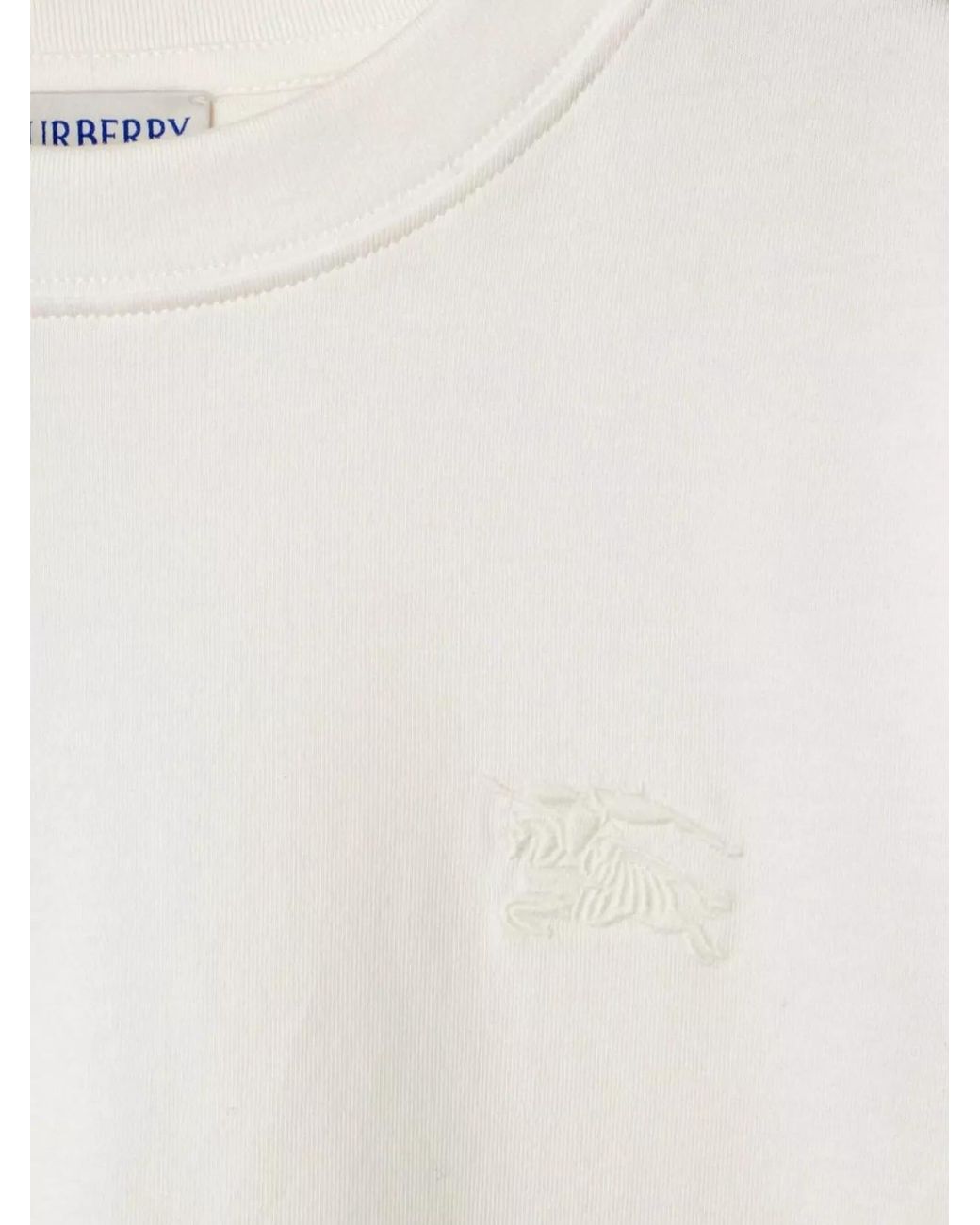 Burberry White T-Shirt Cotton Check Trim