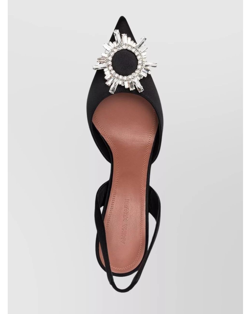 AMINA MUADDI Multicolor Silk Satin Crystal-Embellished Slingback Pumps