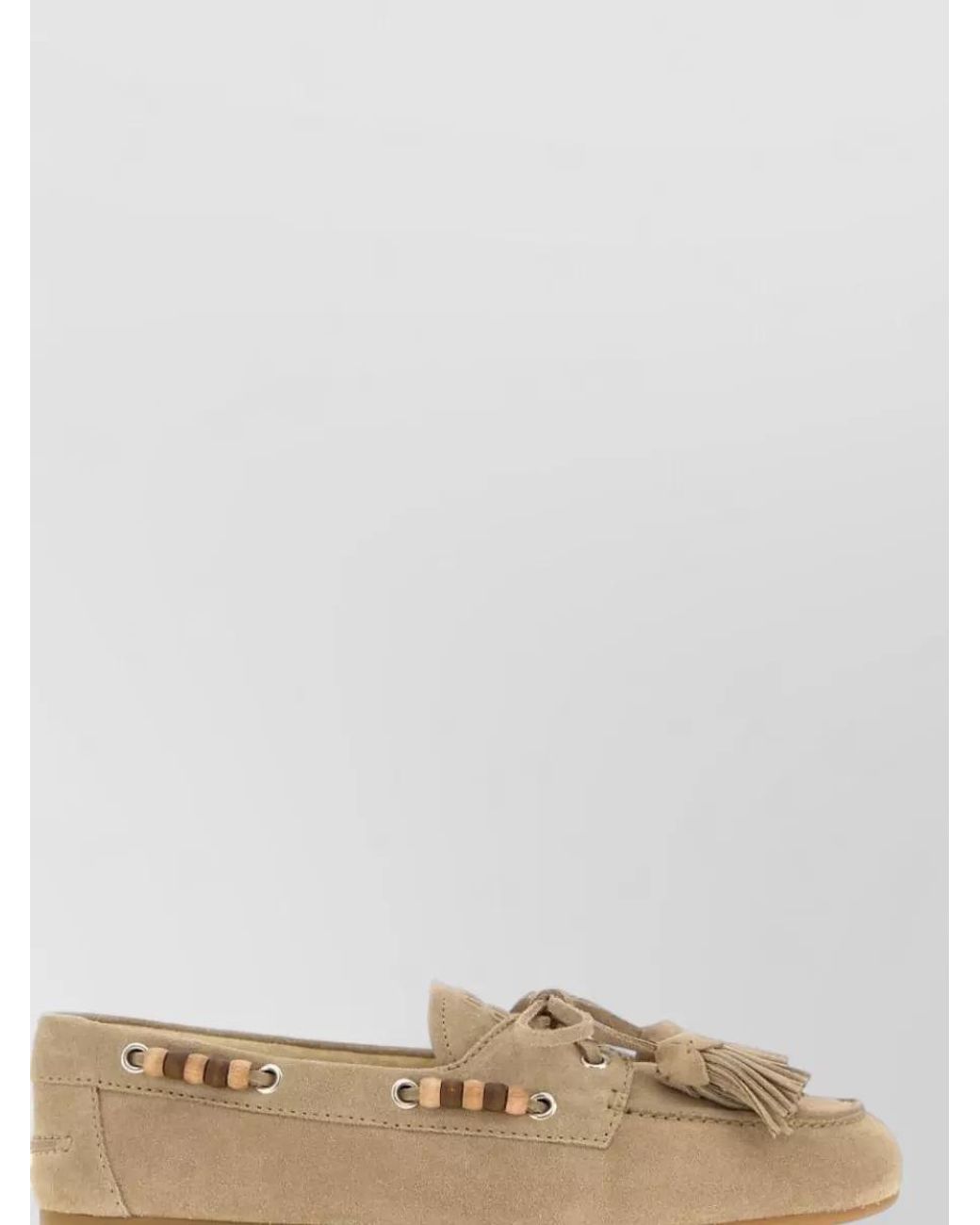 Miu Miu Natural Suede Leather Lace-Up Boat Shoes