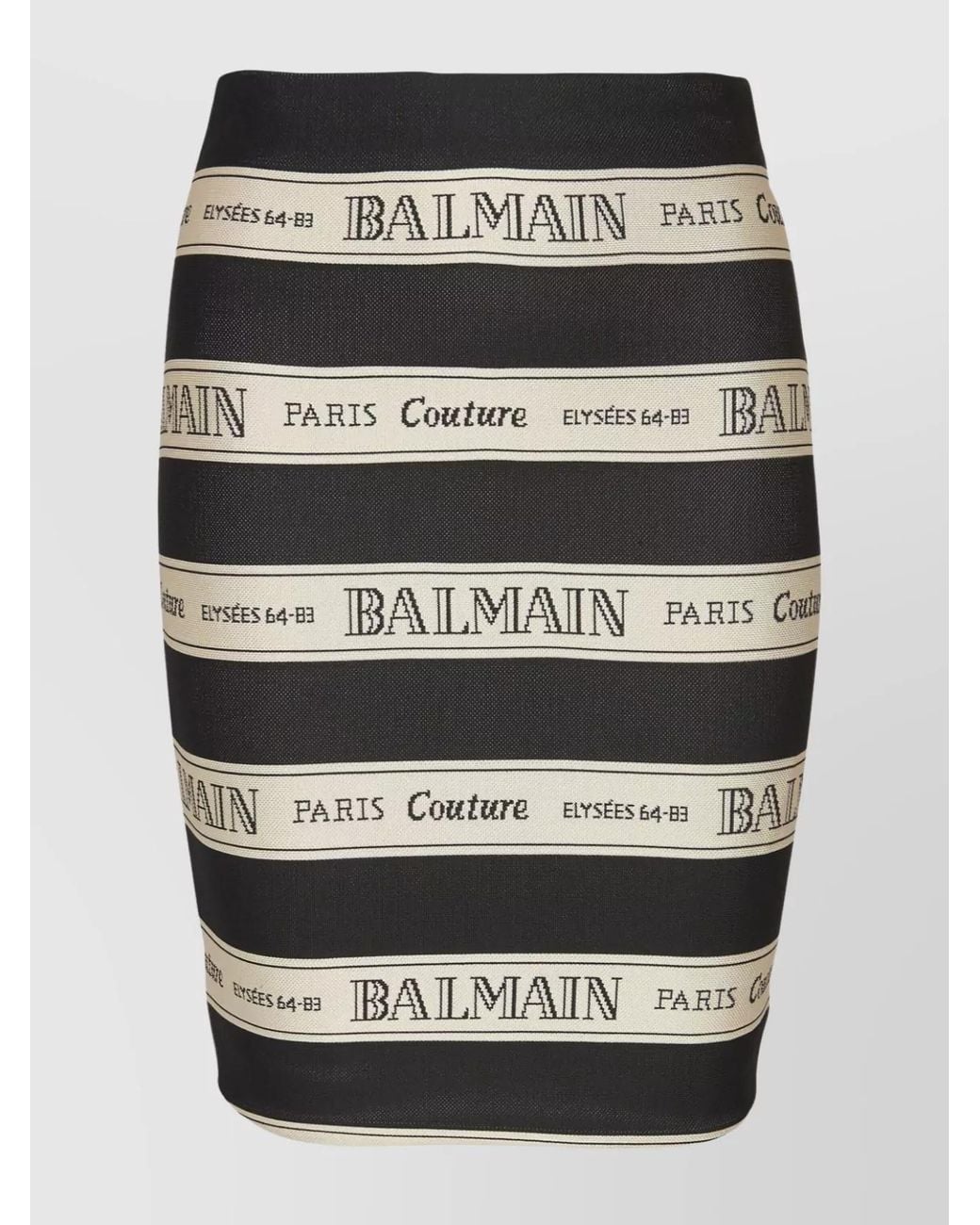 Balmain Black High-Rise Jacquard Mini Skirt