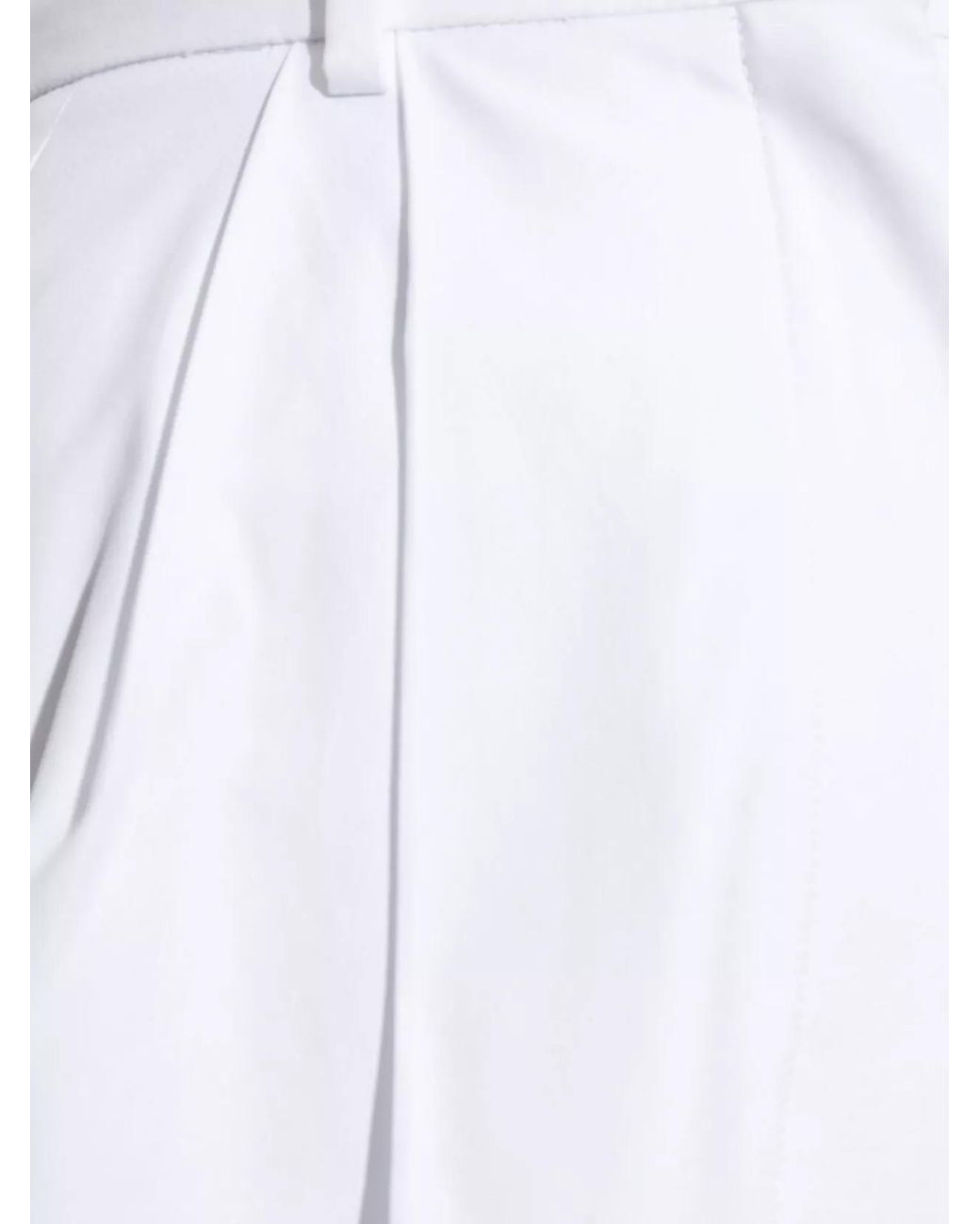 Sportmax White Cotton Wide-Leg Trousers