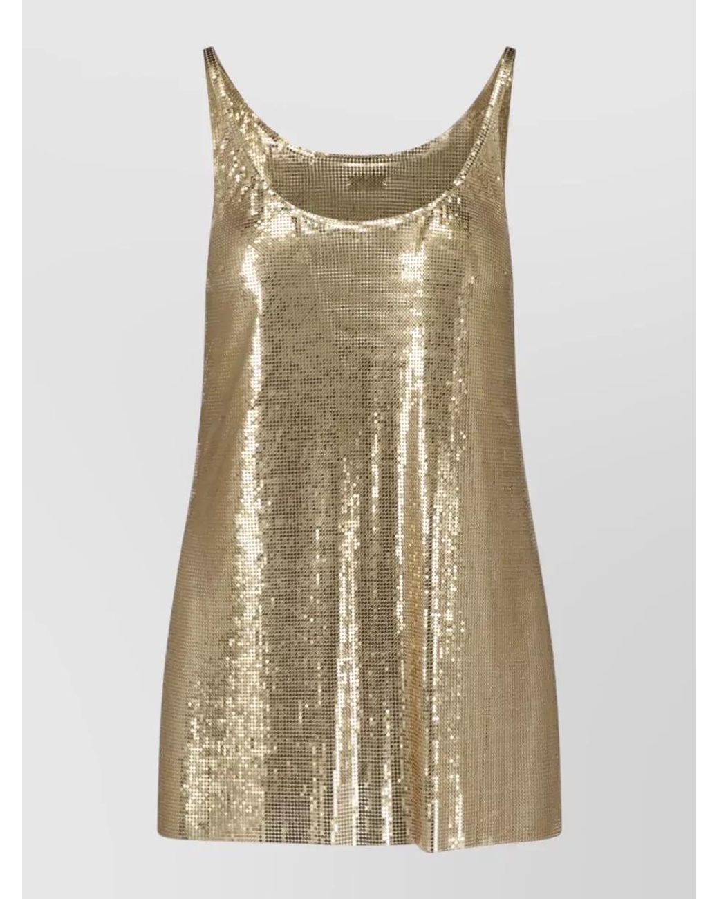 Rabanne Natural Aluminium Long Sleeve Mini Dress