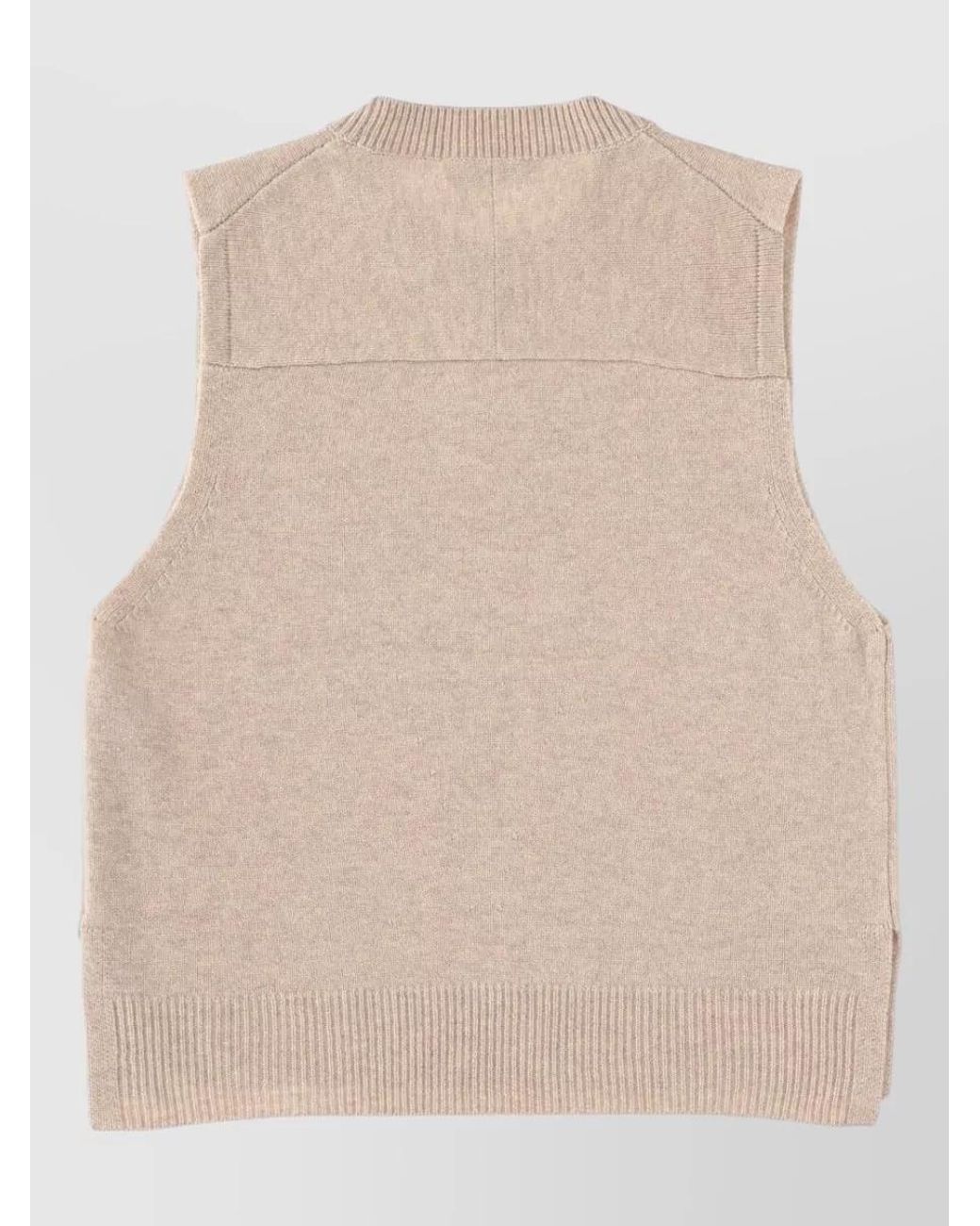 Maison Kitsuné Natural Wool Sleeveless Knitted Top