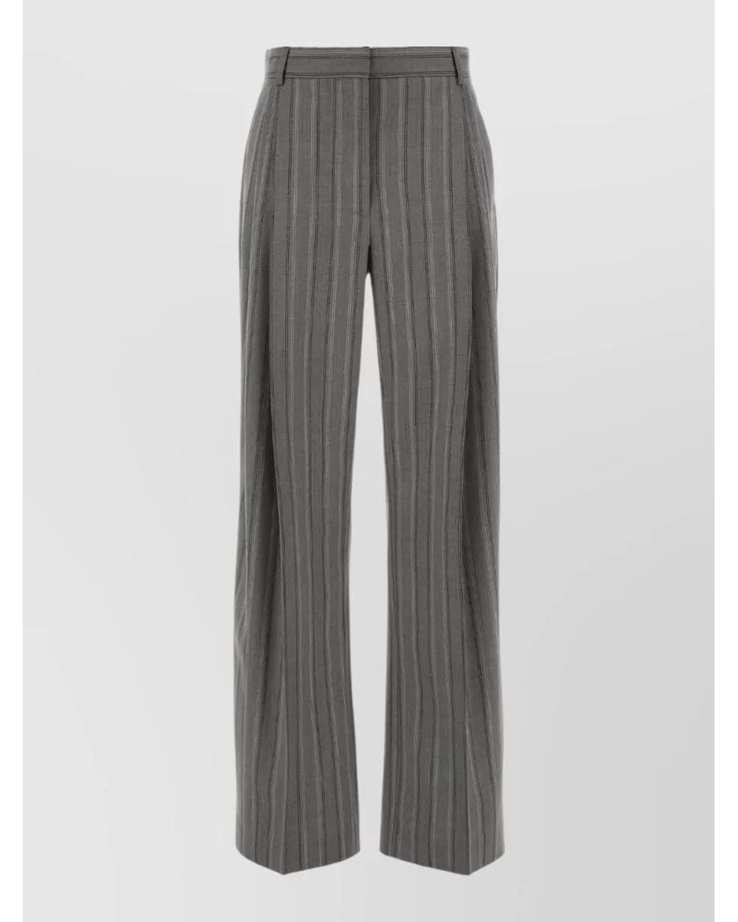 Stella McCartney Gray Wool Straight Trousers