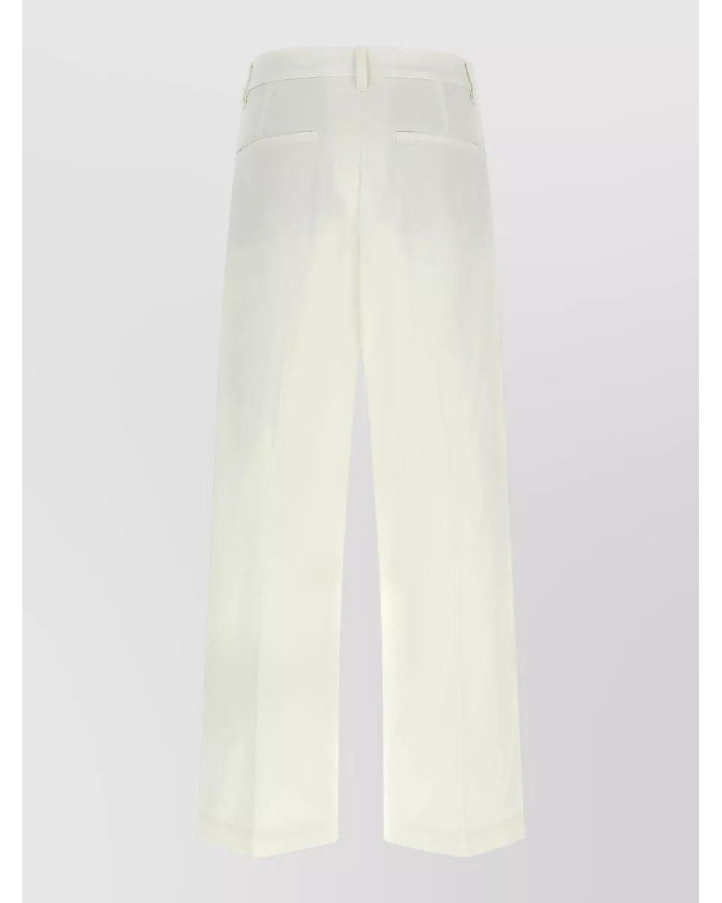 Polo Ralph Lauren White Cropped Flared Pleated Chino Pants