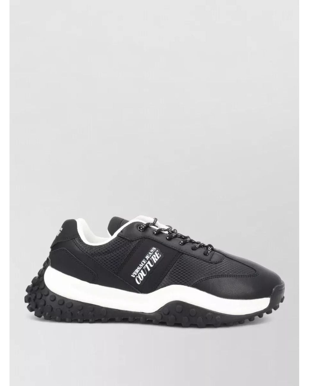 Versace Jeans Couture Black Leather Low-Top Sneakers for men